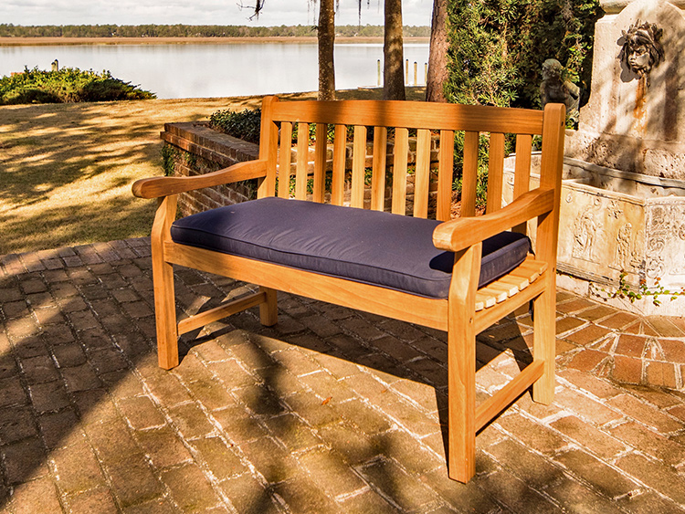 Solid teak deals bench