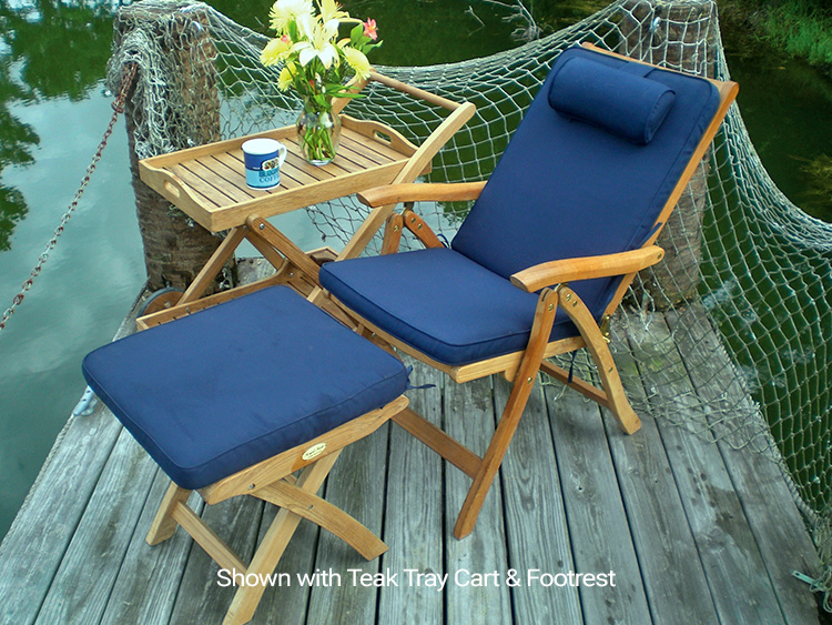 Royalcraft Teak Garden Table & 6 Teak Royal Craft Folding Armchairs with Green Seat Pads 
