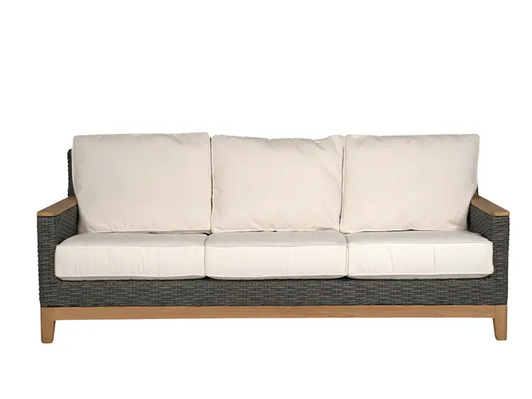 Boca Sofa - Grey Wicker / White Cushion