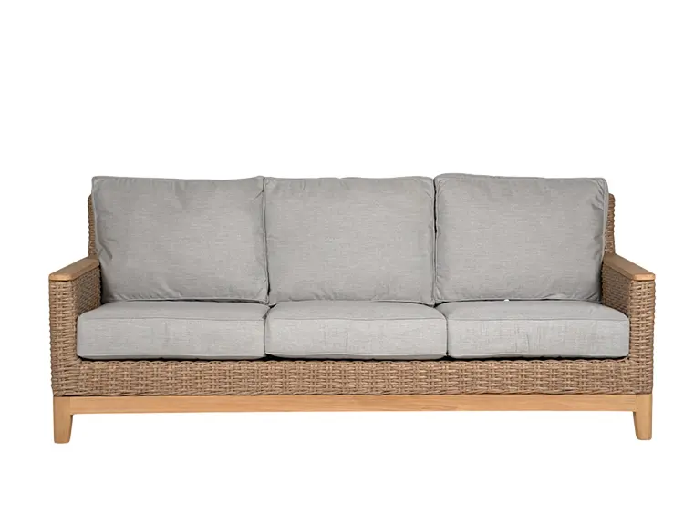 Boca Sofa - Honey Wicker / Charcoal Grey Cushion